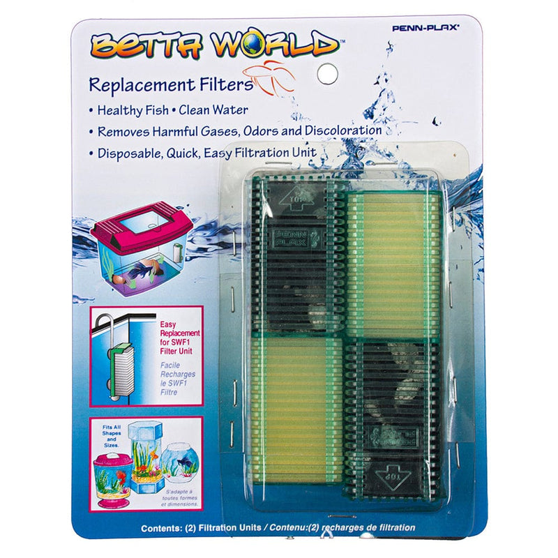 Small World Replacement Filter Cartridges 2pk Betta world Replacement Filter Cartridges Penn Plax