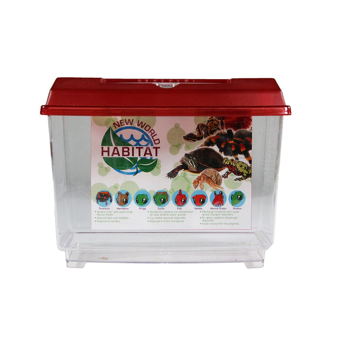 Small World Habitat Plastic Tank 1 Gallon/3.8 Liters (Assorted Lid Colors) Penn Plax