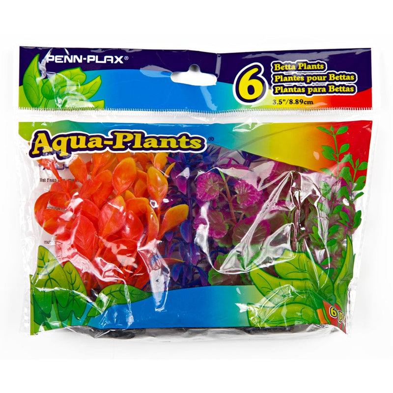 Aquarium Plants Betta Plants 4" 6pk Multi-Color Assortment Penn Plax
