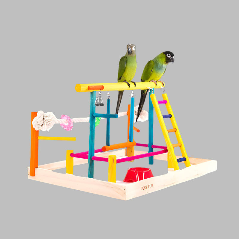 Bird Life™ Multicolor Wooden Playpen - Extra Large Penn Plax