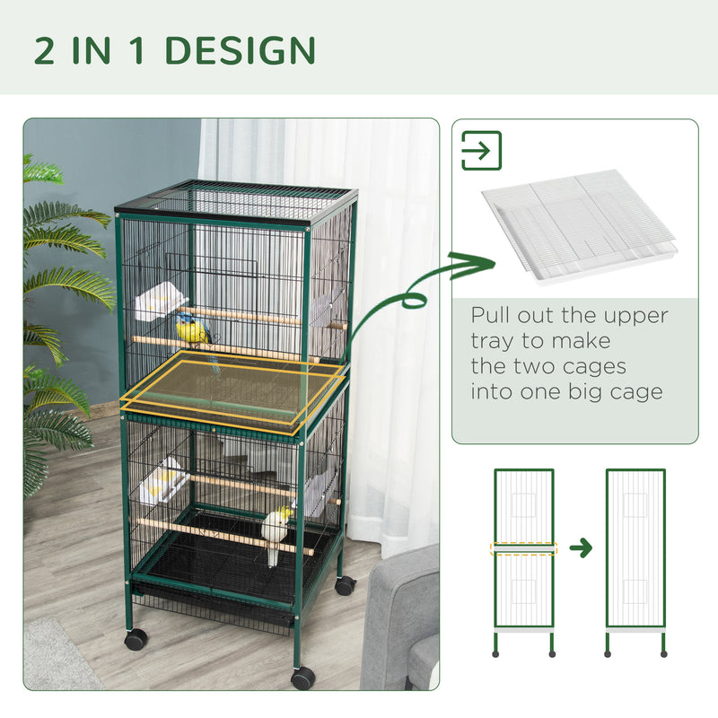 Large Bird Cage with Divider and double doors