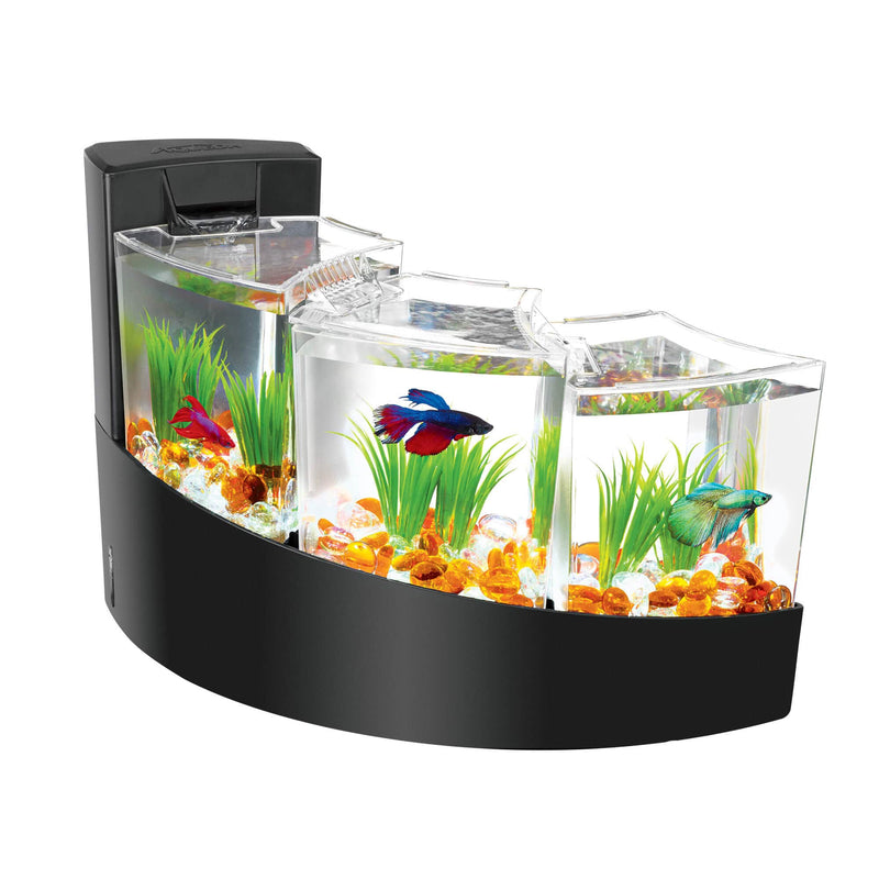 Kit de acuario Aqueon Betta Falls, color negro, 43,5 x 27,5 x 29,5 cm