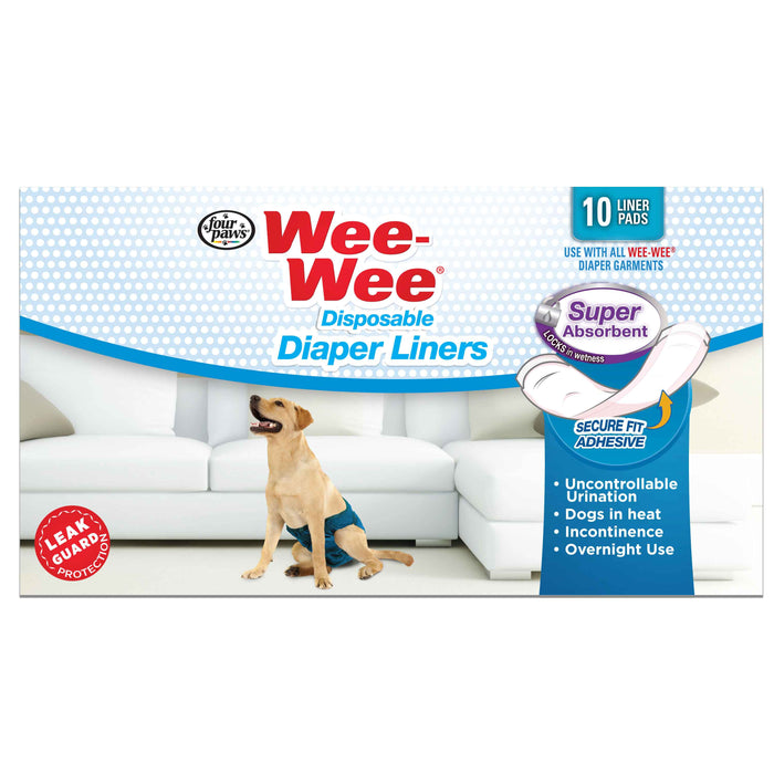 Pañales desechables superabsorbentes para perros Four Paws Wee-Wee, 10 unidades, color blanco, 2,75" x 8,25" x 4,5"