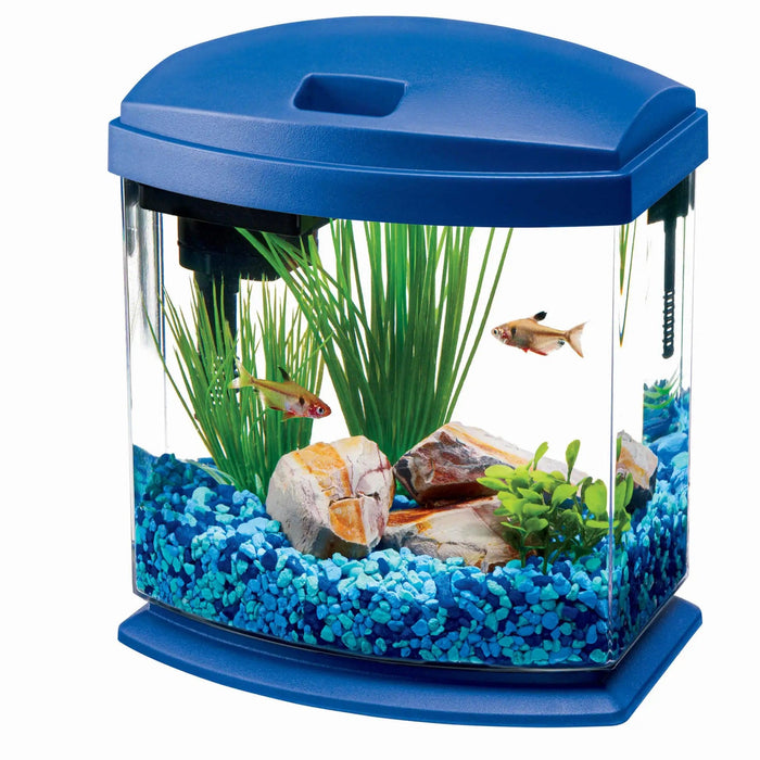 Aqueon MiniBow LED Aquarium Kit 1 Gallon Blue 8.5" x 6.25" x 9.25"