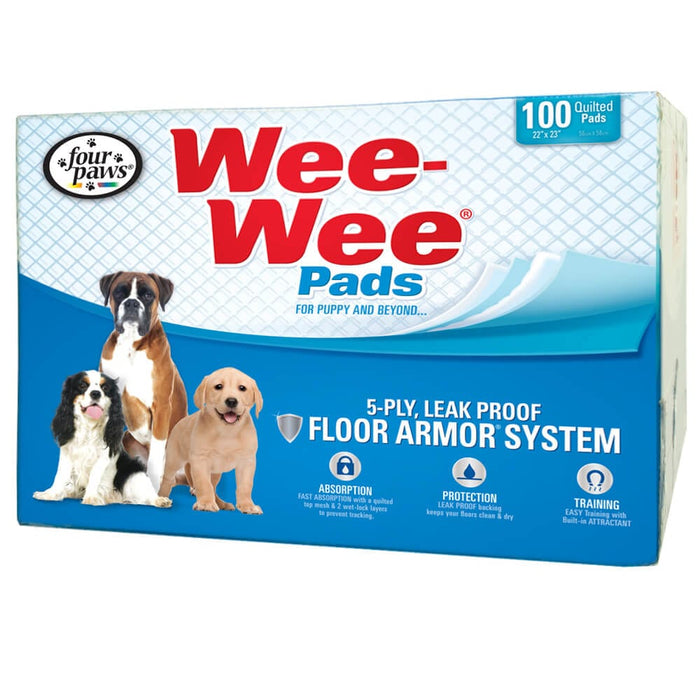 Four Paws Wee-Wee Pads 100 pack White 22" x 23" x 0.1"