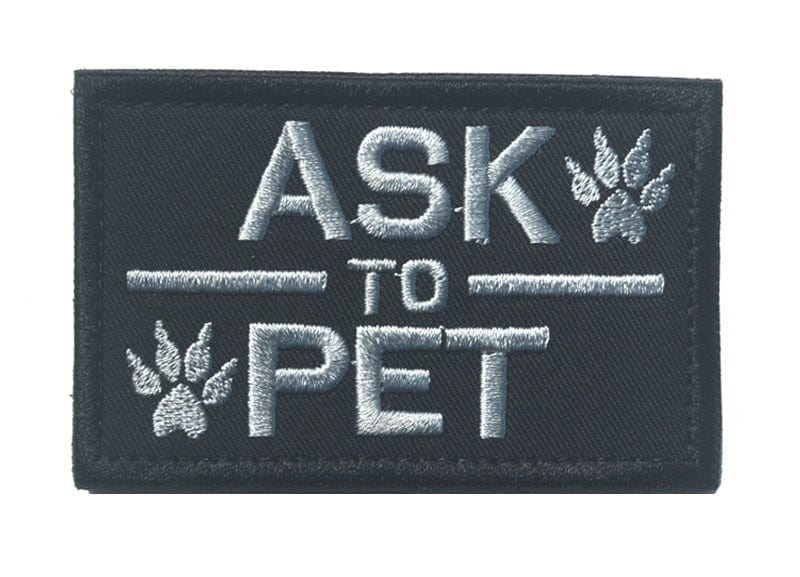 Service Dog & Ask To Pet  Embroidery Velcro -    SHIPPING IS INCLUDED IN THE PRICE OF THIS PRODUCT