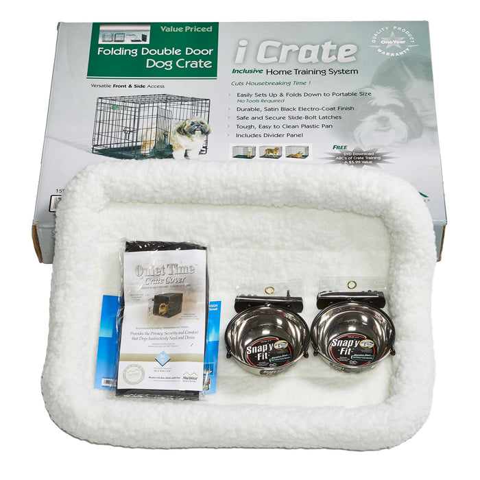 Kit de jaula para perros Midwest iCrate, tamaño pequeño, 24" x 18" x 19"