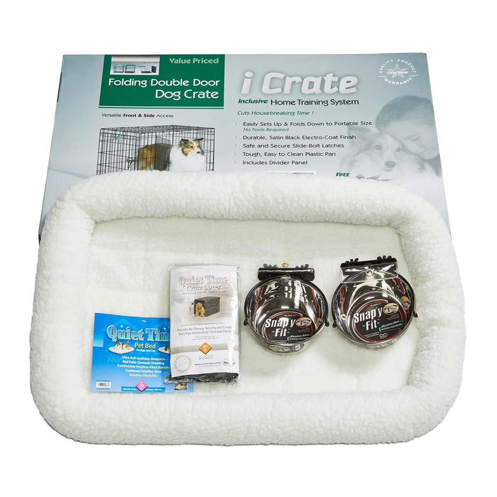 Kit de jaula para perros Midwest iCrate, tamaño mediano, 30" x 19" x 21"