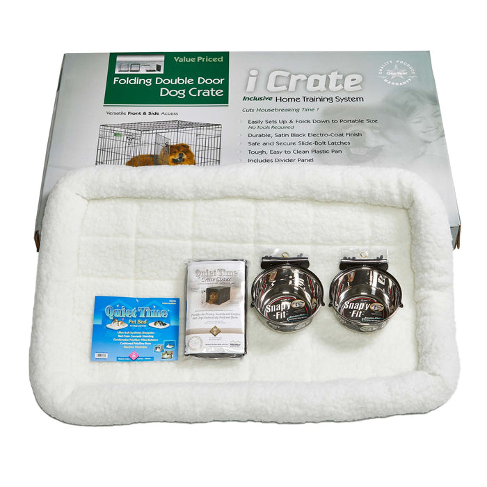 Kit de jaula para perros Midwest iCrate grande de 36" x 23" x 25"