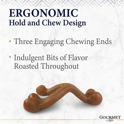 Nylabone Gourmet Style Strong Chew Wishbone Dog Toy Wishbone, Bacon, Small