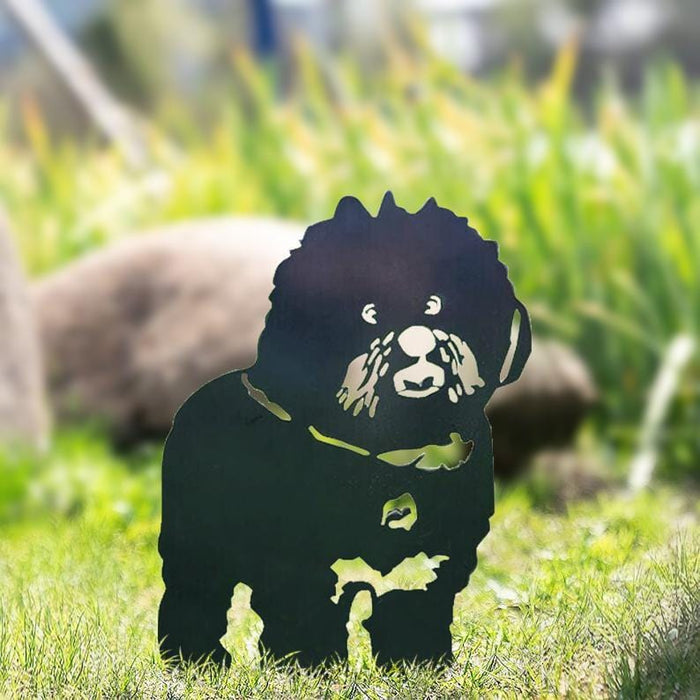 Adorno de jardín con silueta de perro de metal. EL ENVÍO ESTÁ INCLUIDO EN EL PRECIO DE ESTE PRODUCTO.