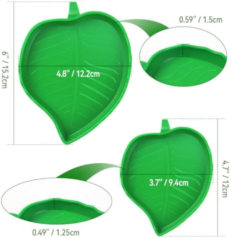 Reptile Leaf Food or Water Bowl  - For Tortoise, Lizards, Young Bearded Dragons, Small Snakes, 2 Sizes -  SHIPPING IS INCLUDED IN THE PRICE OF THIS PRODUCT