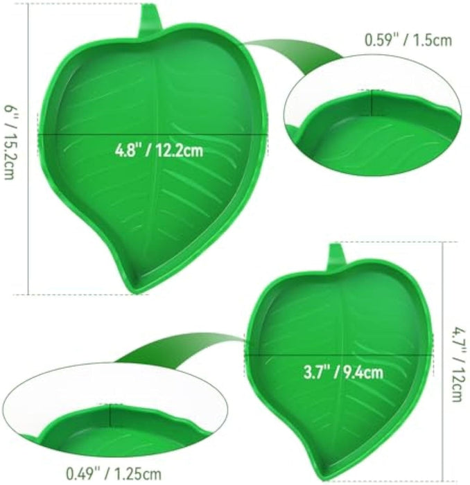 Comedero o bebedero de hojas para reptiles, para tortugas, lagartos, dragones barbudos jóvenes y serpientes pequeñas, 2 tamaños. EL ENVÍO ESTÁ INCLUIDO EN EL PRECIO DE ESTE PRODUCTO