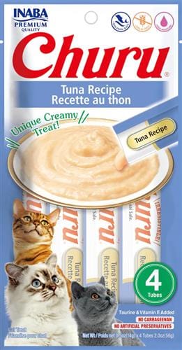 Inaba Cat Churu Puree Tuna Recipe Flavor 0.52oz. 6 Count 24 tubes