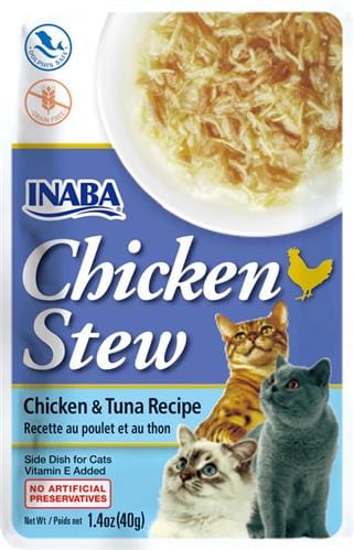 Inaba Cat Chicken Stew Chicken with Tuna Recipe 6 Count 1.4oz.