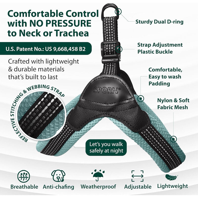 Sporn Easy Fit Dog Harness Blue Medium  19" to 25" Girth (49cm to 66cm)