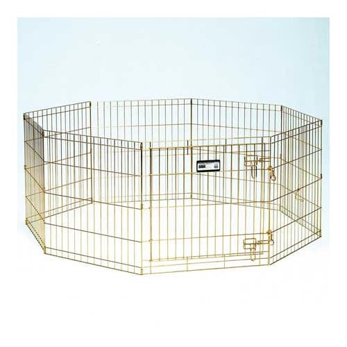Corral de ejercicios para mascotas Midwest Gold Zinc, 8 paneles, dorado, 24" x 30"