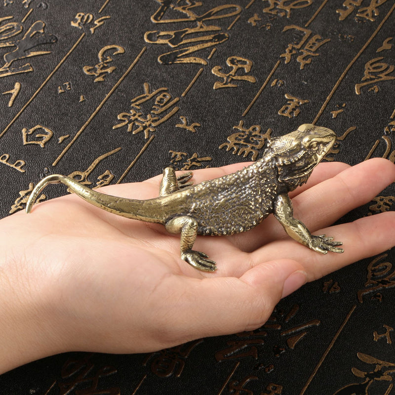 Brass Bearded Dragon  Figurine