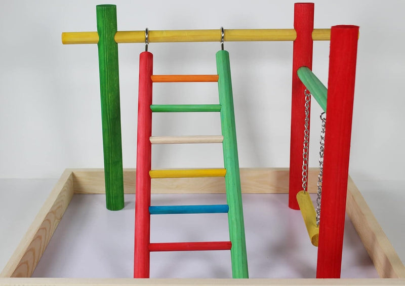 Bird Life™ Multicolor Wooden Playpen - XXL Pen Plax