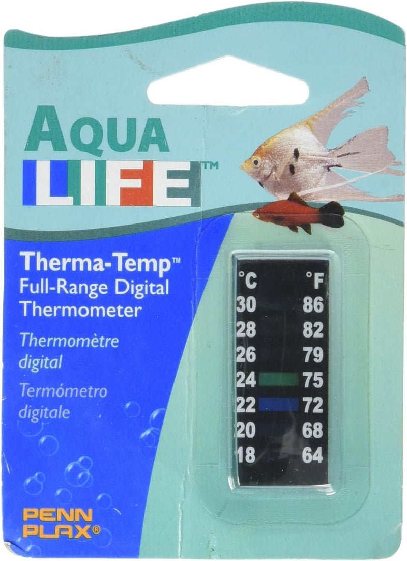 Penn Plax Aquarium Thermometer Therma Temp  2" Digital Strip Thermometer
