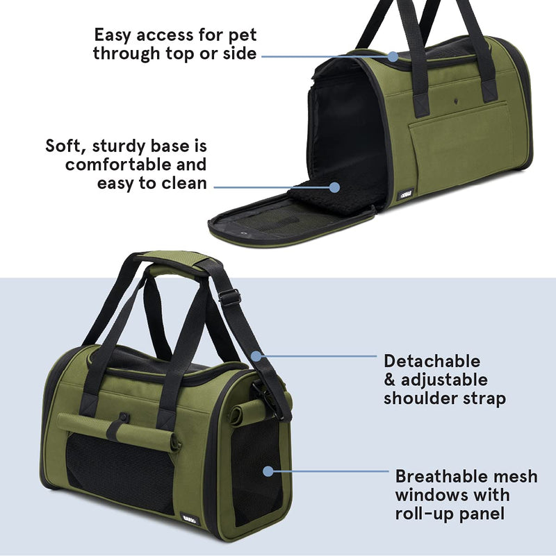 Bark Home Pet Carrier - Olive - Medium Soft Sided Carrier