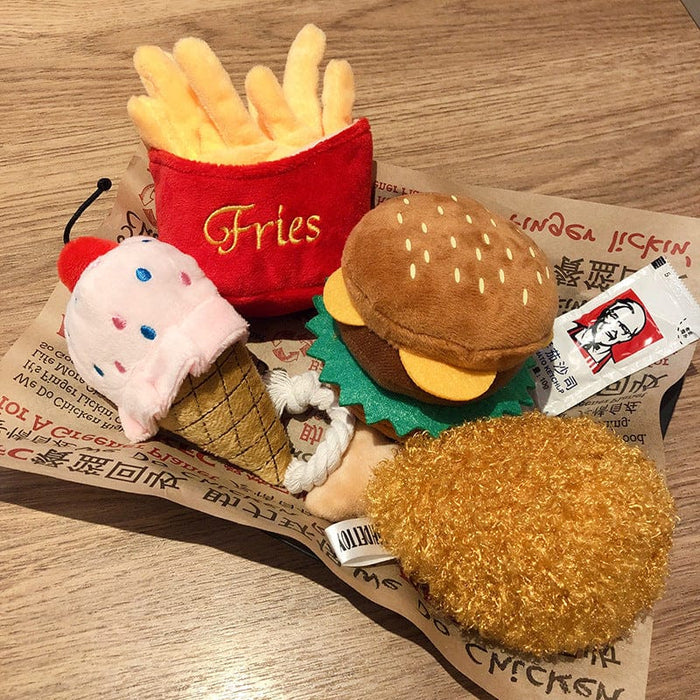 Fast Food  Plush Dog Toy - SHIPPING IS INCLUDED IN THE PRICE OF THIS PRODUCT