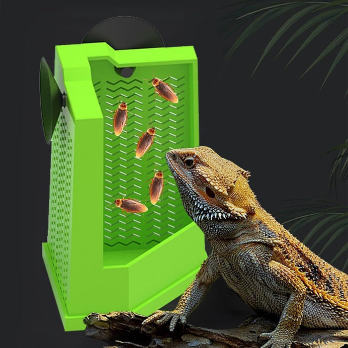 Reptile Corner Feeder Box Wall-Mounted With Suction Cups For Lizard Iguana Gecko Bearded Dragon -  SHIPPING IS INCLUDED IN THE PRICE OF THIS PRODUCT