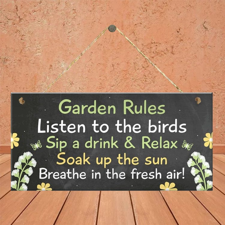 Garden Rules Wooden Sign - Garden Ornament - SHIPPING IS INCLUDED IN THE PRICE OF THIS PRODUCT