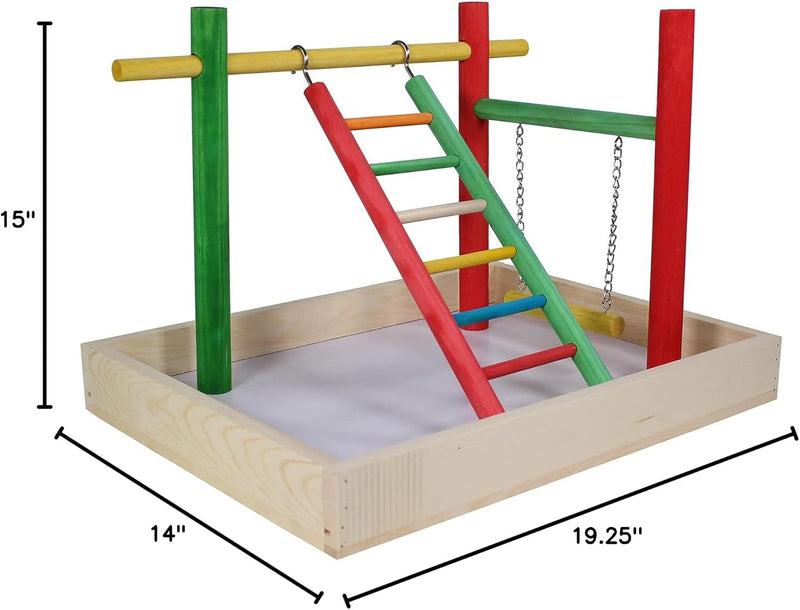 Bird Life™ Multicolor Wooden Playpen - XXL Pen Plax