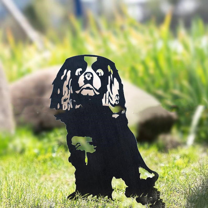 Adorno de jardín con silueta de perro de metal. EL ENVÍO ESTÁ INCLUIDO EN EL PRECIO DE ESTE PRODUCTO.