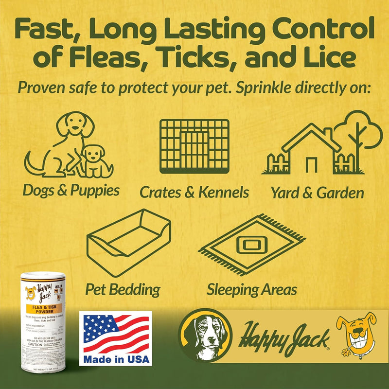 Happy Jack Flea & Tick Powder 5oz