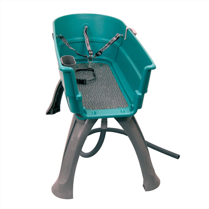 Centro elevado de baño y aseo para perros Booster Bath con tarifa plana de envío grande, color verde azulado, 45" x 21,25" x 15"