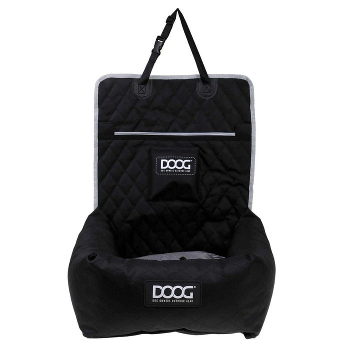 Asiento para coche para mascotas DOOG, color negro, 19,5 x 19,6 x 14 pulgadas