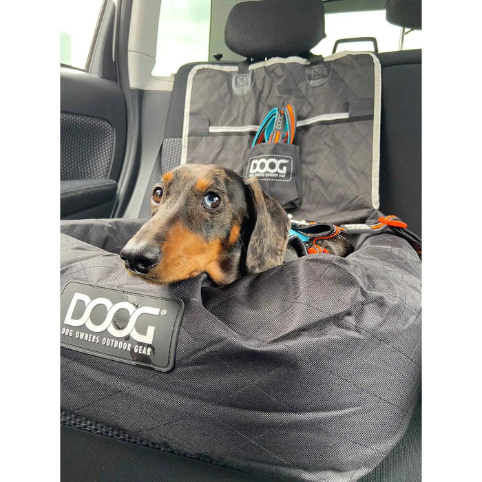 Asiento para coche para mascotas DOOG, color negro, 19,5 x 19,6 x 14 pulgadas