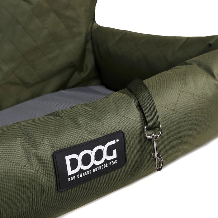 Asiento de coche para mascotas DOOG grande, color verde, 39,5 x 15,6 pulgadas