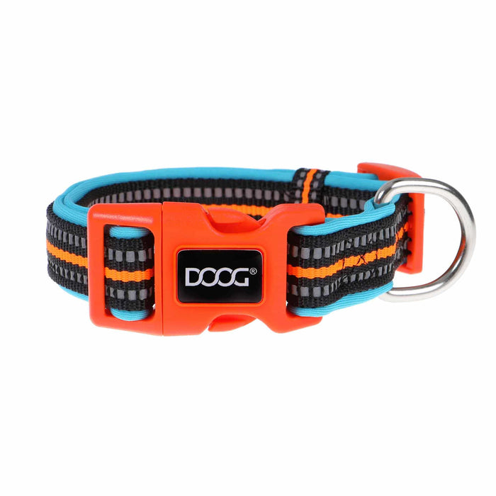 DOOG Neoprene Dog Collar Beethoven Neon Orange/Blue