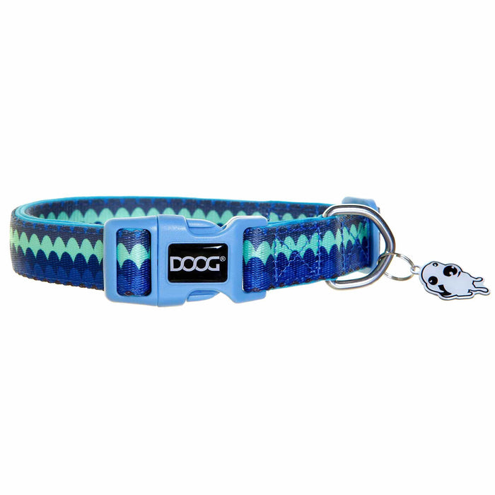 DOOG Neoprene Dog Collar Pluto  Blue/Geometric