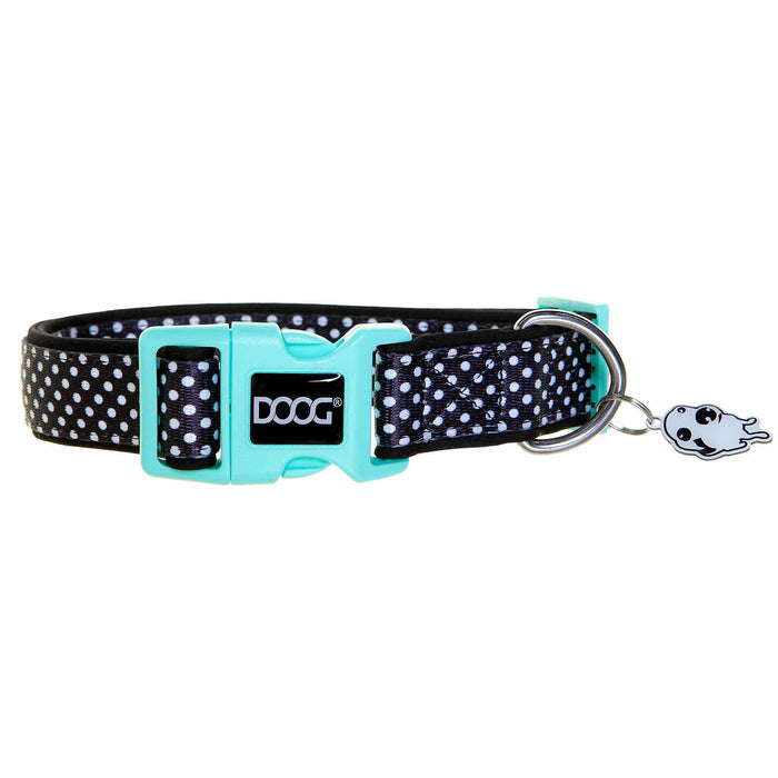 Collar de neopreno para perros DOOG Pongo grande con lunares negros y blancos