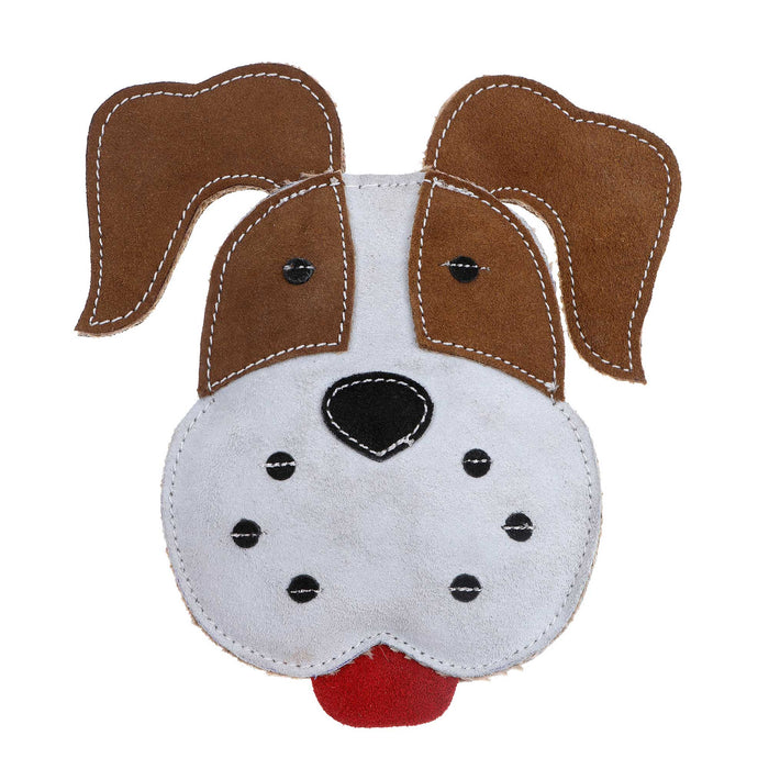 Juguete masticable para perros DOOG Country Tails con cara marrón y blanca, blanco y marrón, 7,48" x 1,18" x 6,29"