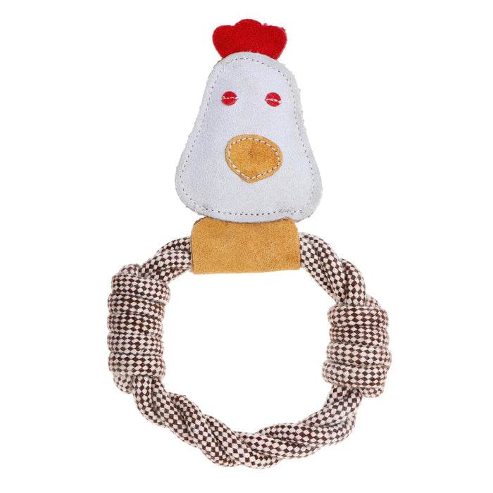 DOOG Country Tails Chicken Rope Ring Toy White 24" x 1.18" x 5.51"