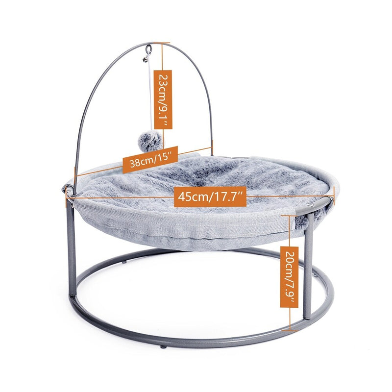Cat Bed Soft Plush Cat Hammock with Dangling Ball for Cats by Hoopet