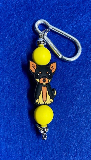 Beaded Chihuahua / Mini Pin Key Chain / Bag Tag