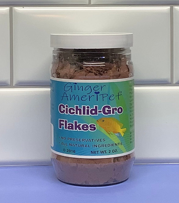 Aquarium Fish Food - Cichlid-Gro Flakes - 2 oz