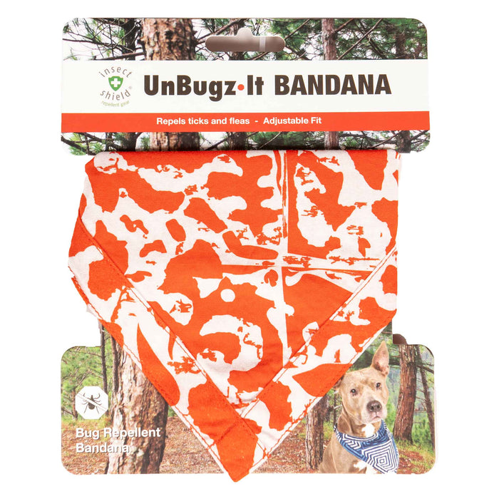 Bandana Unbugz-It de DGS Pet Products, color naranja abstracto, tamaño mediano