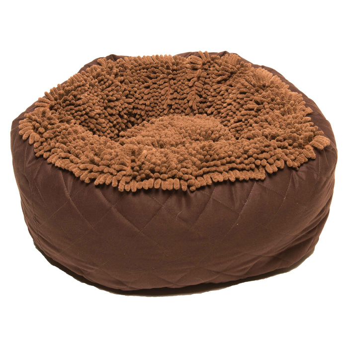 Cama redonda para perros sucios de DGS Pet Products, grande, color marrón, 25" x 25" x 8"