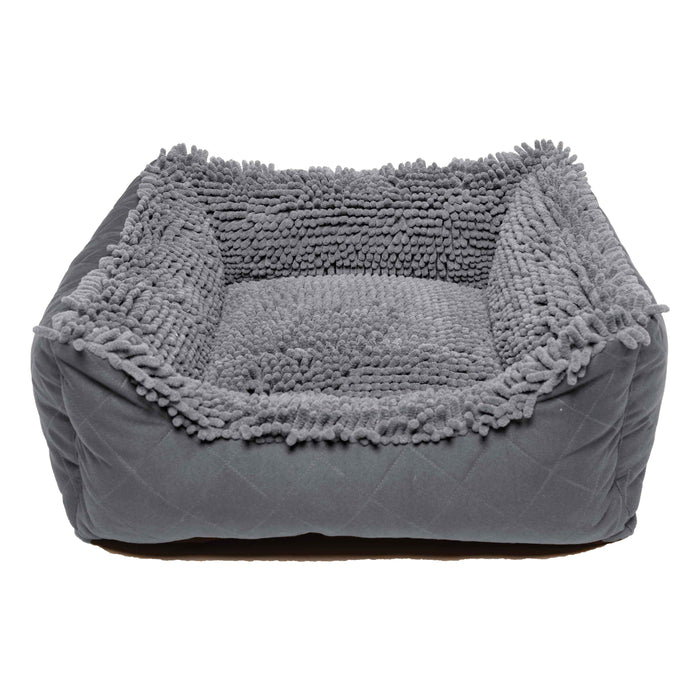 Cama para perros sucia DGS Pet Products, grande, gris frío, 31" x 27" x 9"