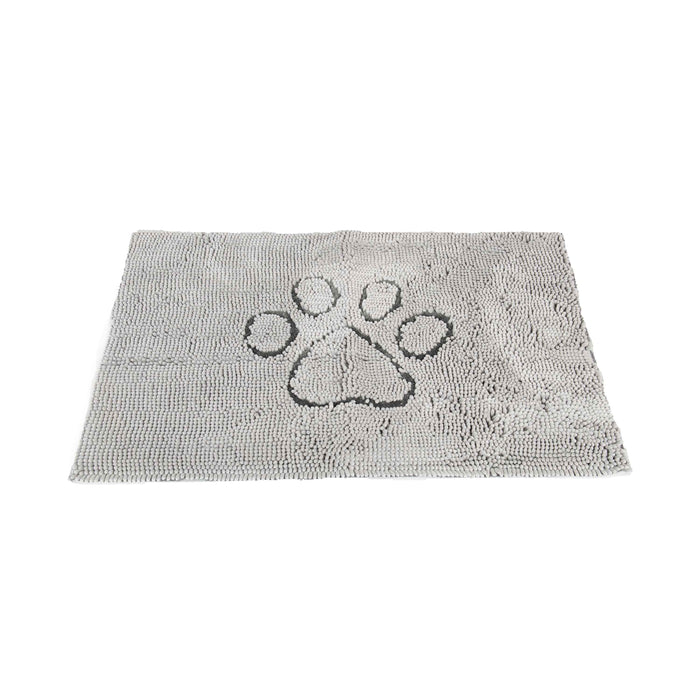 Felpudo para puerta de DGS Pet Products Dirty Dog, pequeño, gris plateado, 23" x 16" x 2"