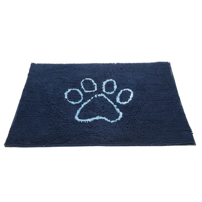 Felpudo para puerta con diseño de perro sucio de DGS Pet Products, tamaño pequeño, color azul bermuda, 23" x 16" x 2"