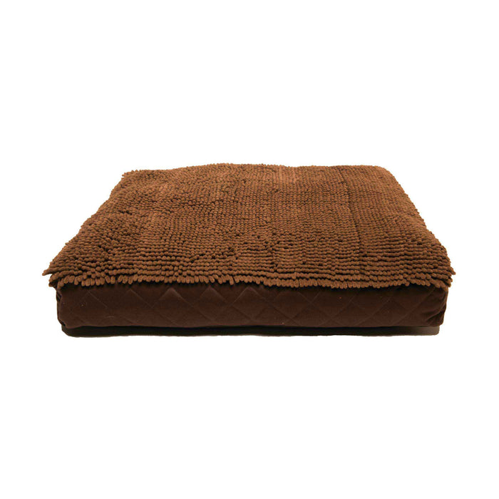 Cama rectangular para perros sucios de DGS Pet Products, color marrón medio, 26" x 34" x 4"