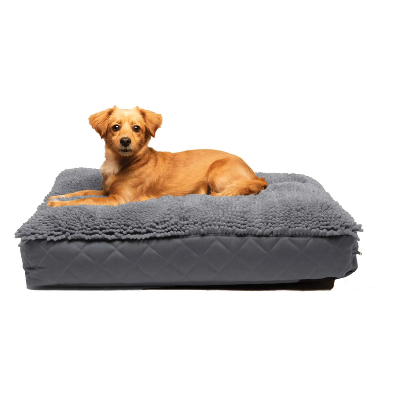 Cama rectangular extragrande para perros sucios de DGS Pet Products, color gris frío, 36" x 48" x 4"